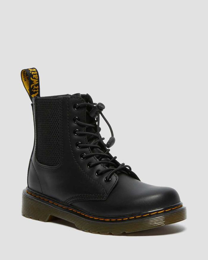 Dr Martens Støvler Barn Svart Junior 1460 Harper Læder 4371ZGLEV